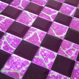 山东枣庄市高贵的紫色五面镜马赛克背景墙瓷砖大规模生产厂家现货款式