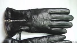 羊皮手套，真皮，女式，拉链款式保暖手套，厂家直销。